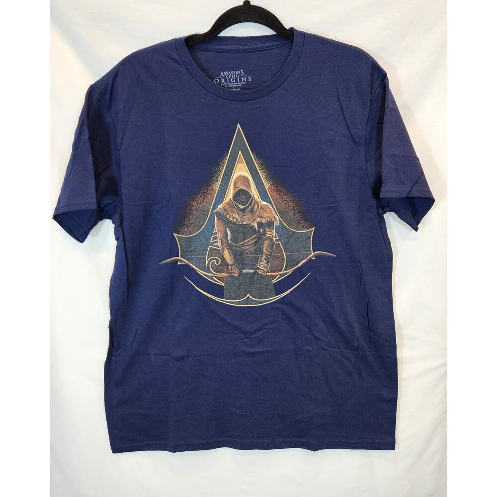Assassin's Creed Origins Logo Graphic T-Shirt Navy Large NWOT